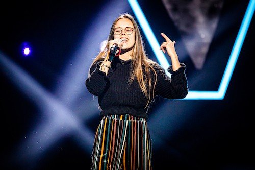 Lotte Caubergh tijdens Blinde Auditions The Voice van Vlaanderen 2021
